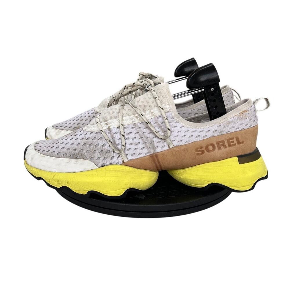 Sorel Women's Kinetic Impact Lace Mesh Sneakers Size 9.5 White Yellow